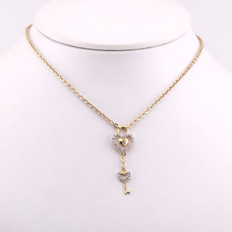 Gargantilla Corazon Llave C/p 10k 3.8g