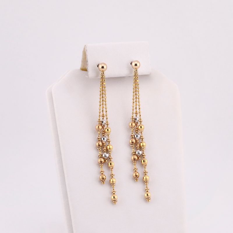 Aretes Colgantes C/borlas 14k 4.5g