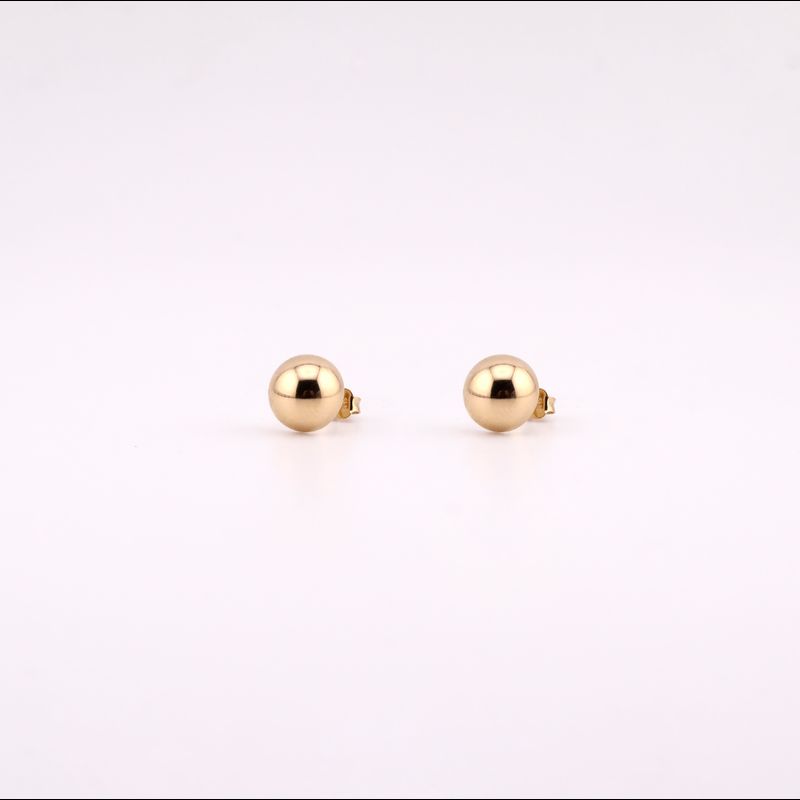 Aretes Hongo Liso 14k 1.8g