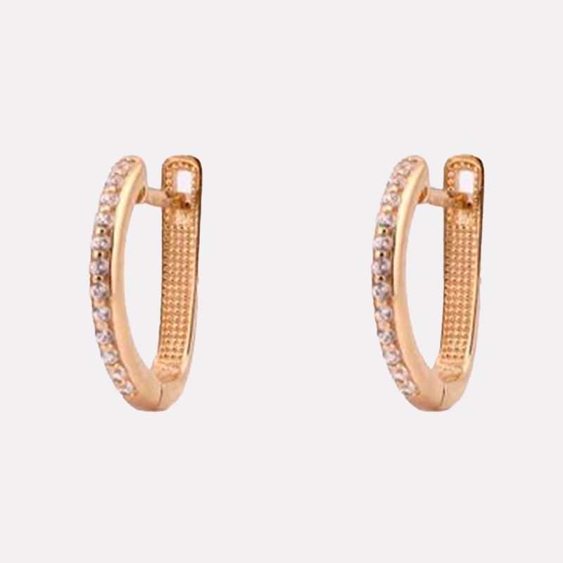 Aretes Patente Linea C/p 14K 2.6g