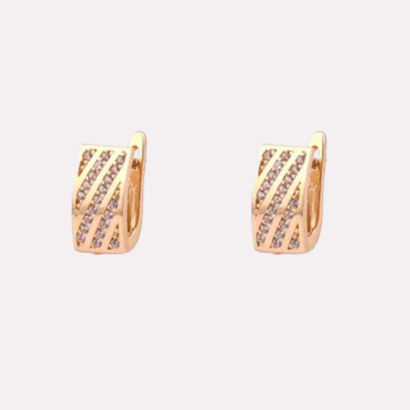 Aretes Rectangular C/p Broche Patente 14K 2.5g