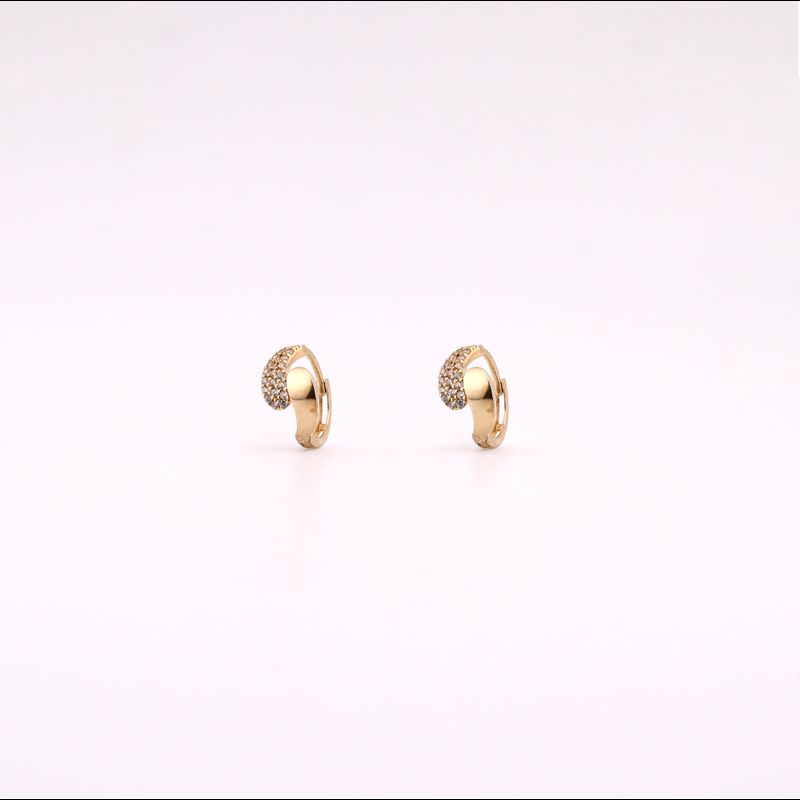 Aretes Huggies Olas C/p Bca. 14k 1.5g