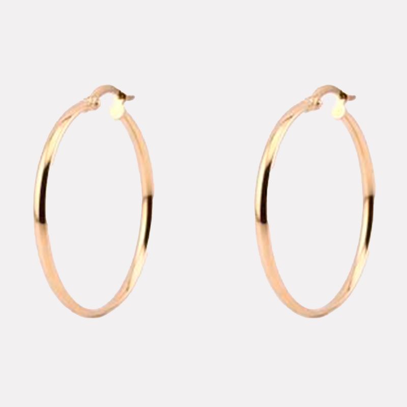 Arracadas Grandes Lisas 14K 2g