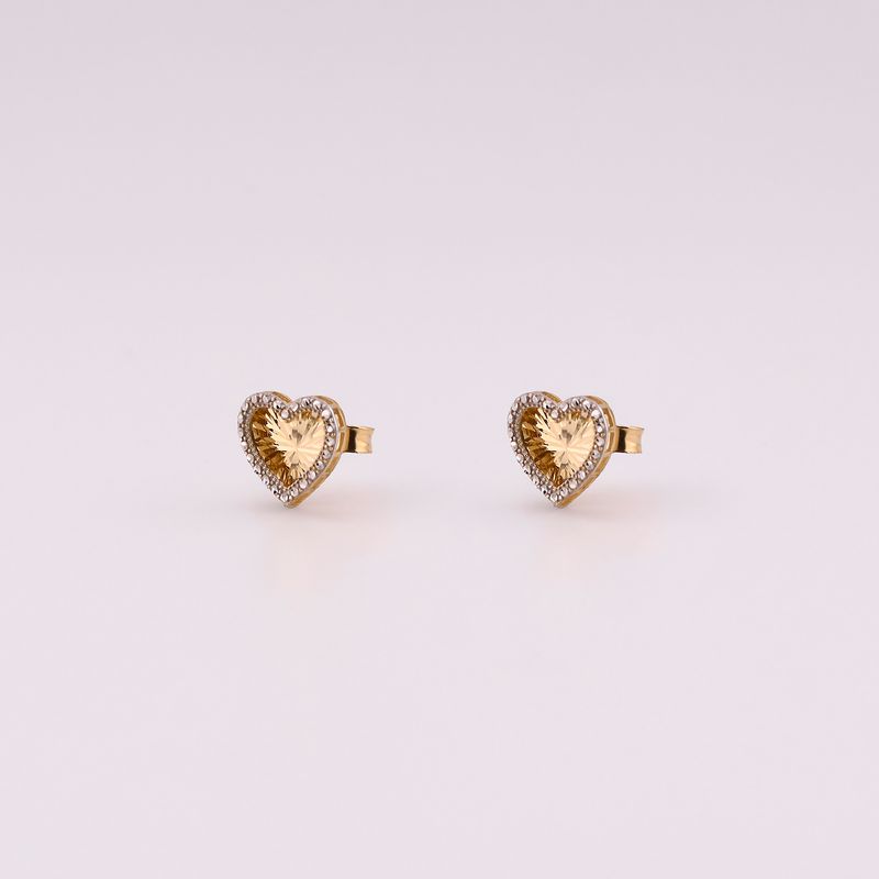 Aretes Corazon C/p Bcas. 14k. 1.5g