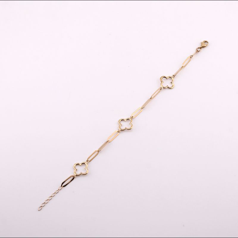 Pulso Eslabon Flores 10k 1.9g 17cm