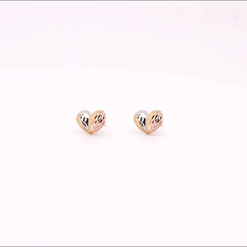 Aretes Corazon Relim. 14k 1.4g