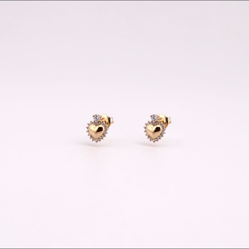 Aretes Corazon C/p 14k 1.6g