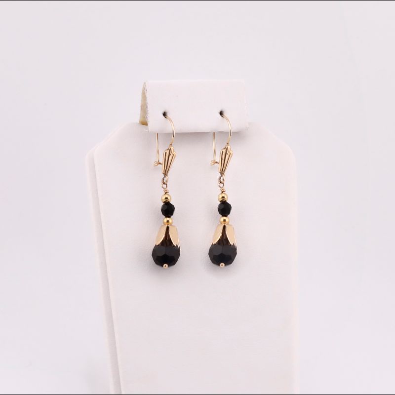 Aretes C/p Negra 14k 3.6g