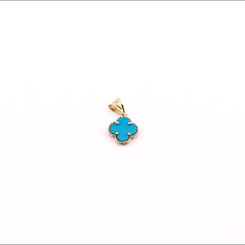 Dije Flor Azul 14k 0.8g