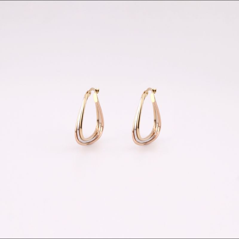 Arracadas Triple Tonos 14k 2.4g