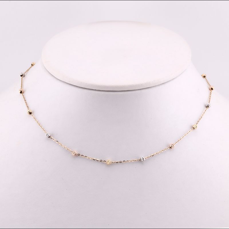 Gargantilla C/borlas Tns. 14k 1.9g 40cm