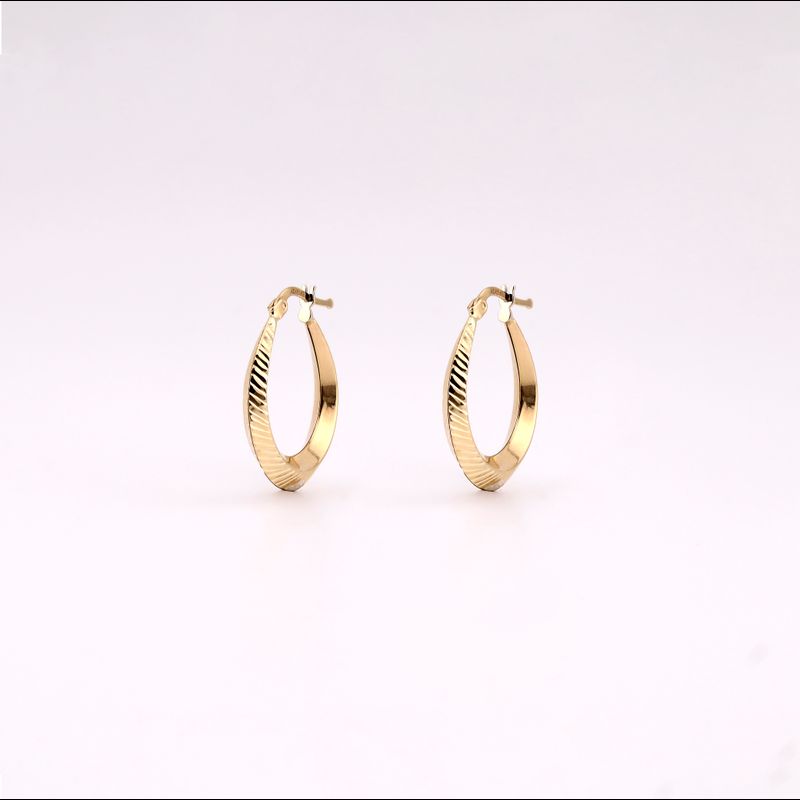 Arracadas Canasta Rayas 14k 2.7g