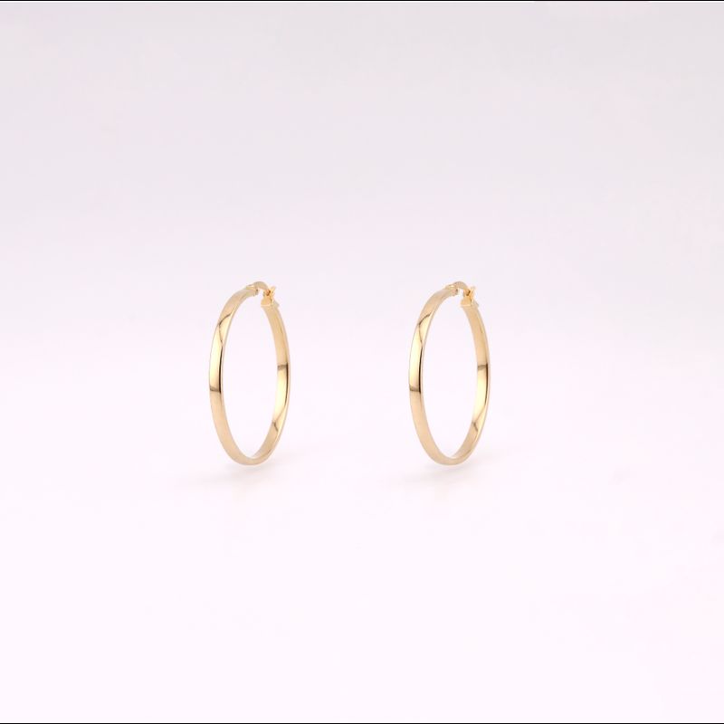 Arracadas Grandes Lisas 14k 2.4g