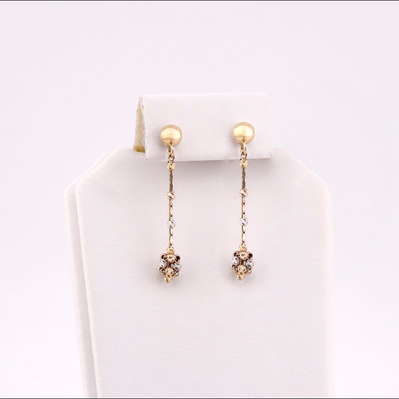 Aretes Largos Borlas  14k 2g