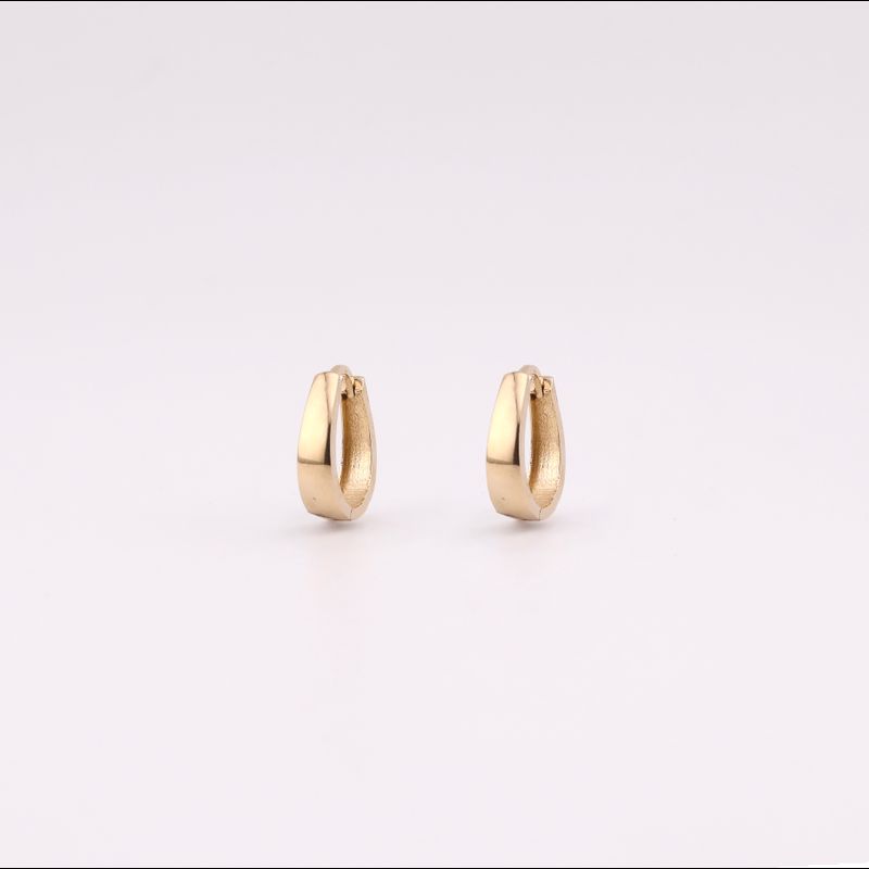 Arracadas Ovalo Lisas 14k 2.2g