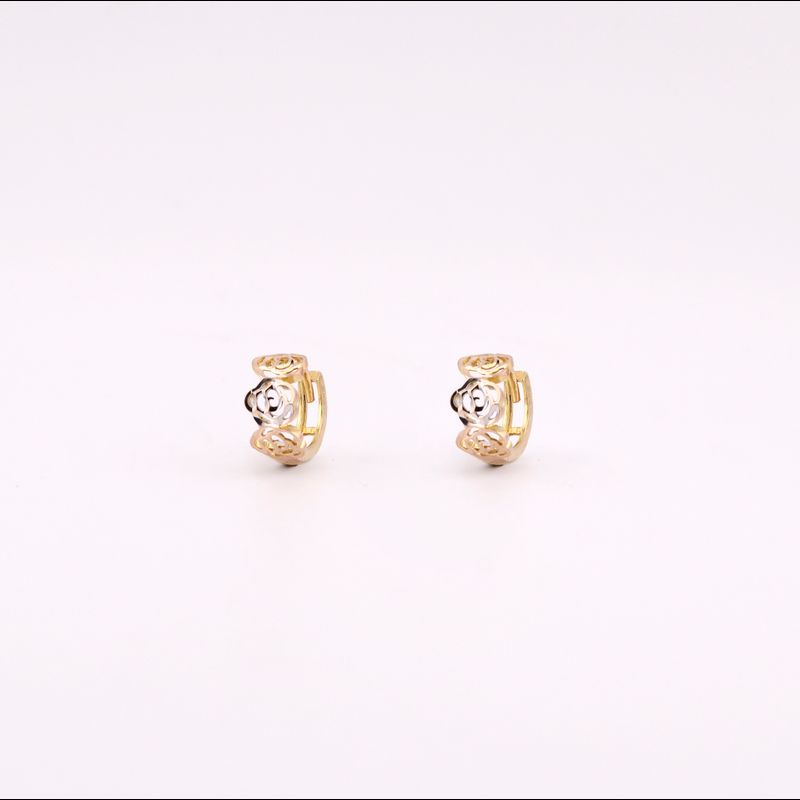 Aretes Huggies Rosas Tns. 14k 1.4g