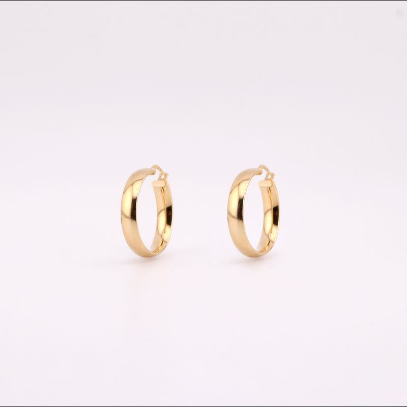 Arracadas Ancha Lisa 14k 2.7g