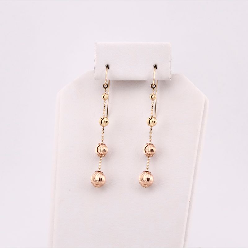 Aretes Largos Puntos 14k 3.2g