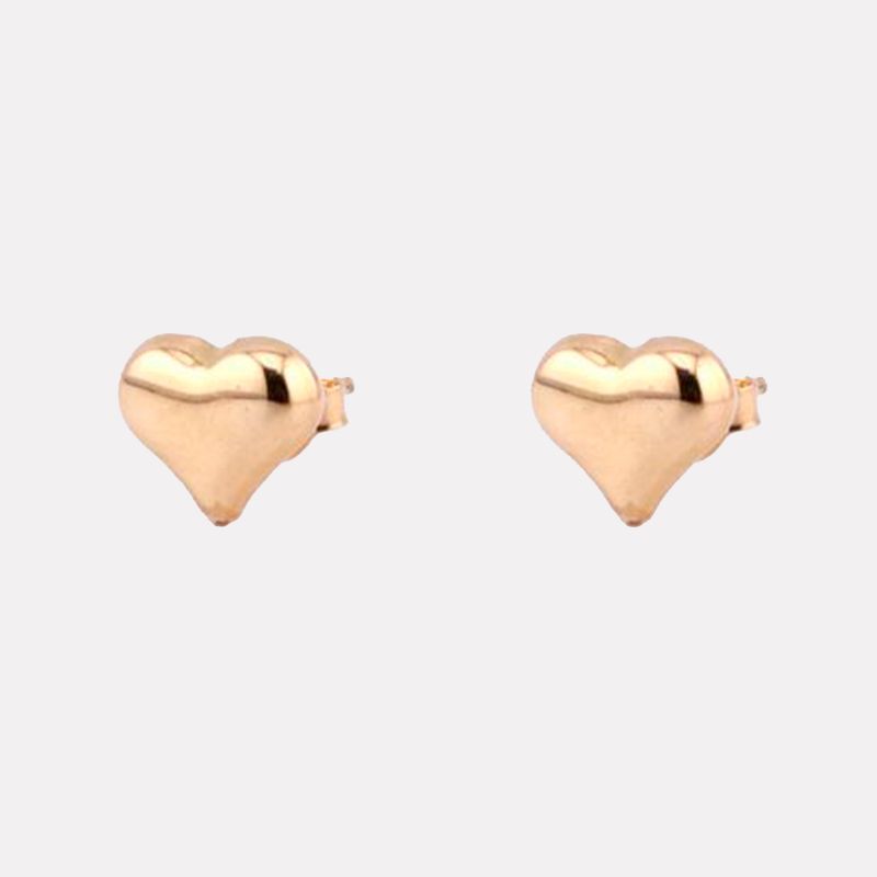 Aretes Corazon Inflado 14K 1.7g