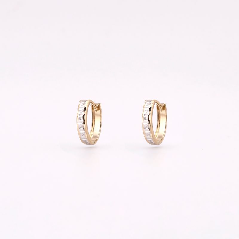Aretes Huggies Medio Diseño Diam. 14k 1g