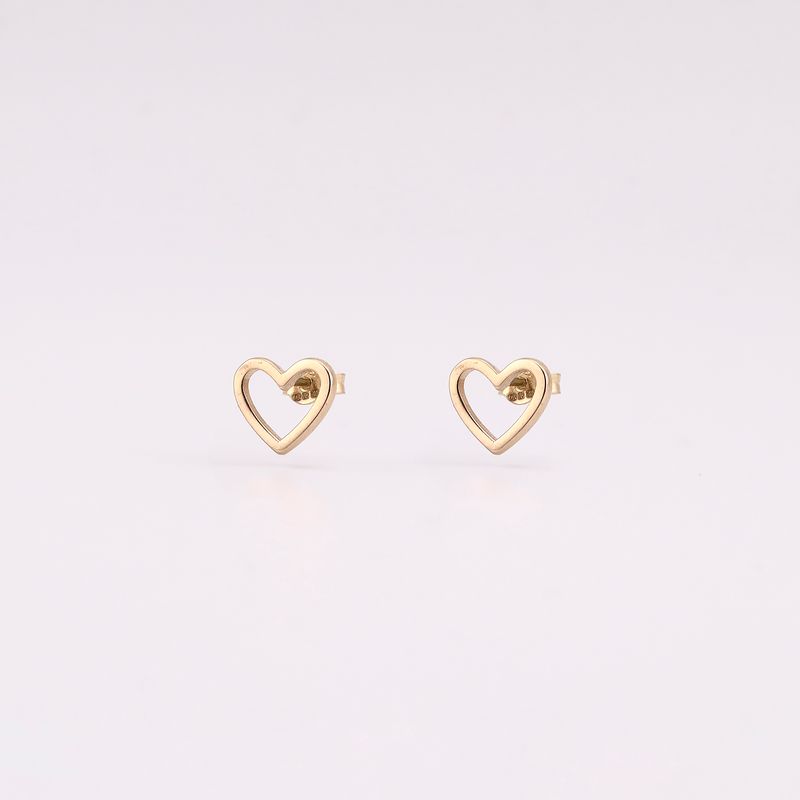 Aretes Corazon Silueta 14k.  1.1g
