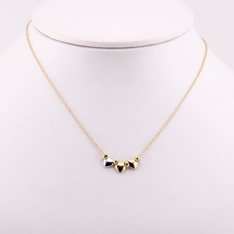 Gargantilla Corazones C/aros 14k 1.3g