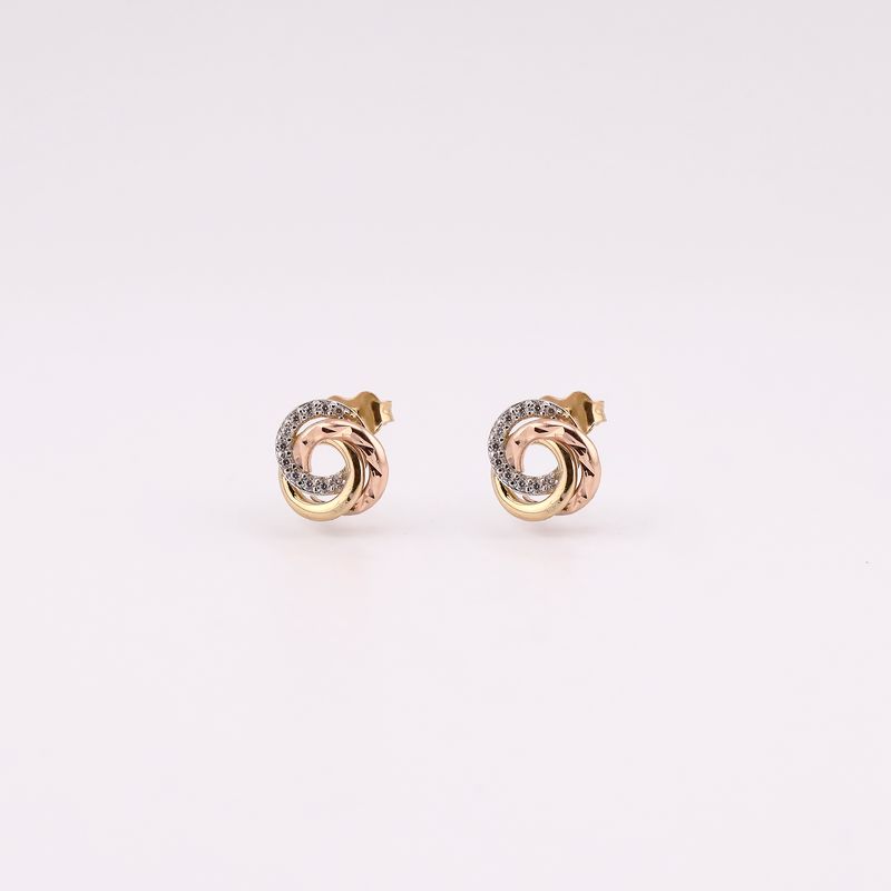 Aretes Circulos 3tns C/p 14k. 2.0g