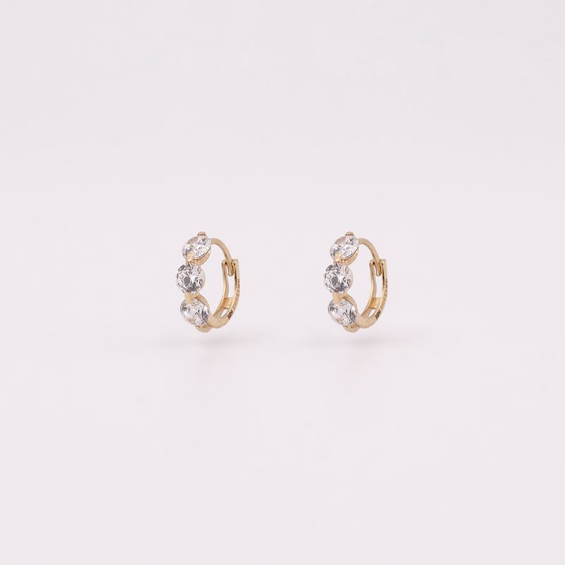 Aretes Huggies C/p Bca 14k 1.2g