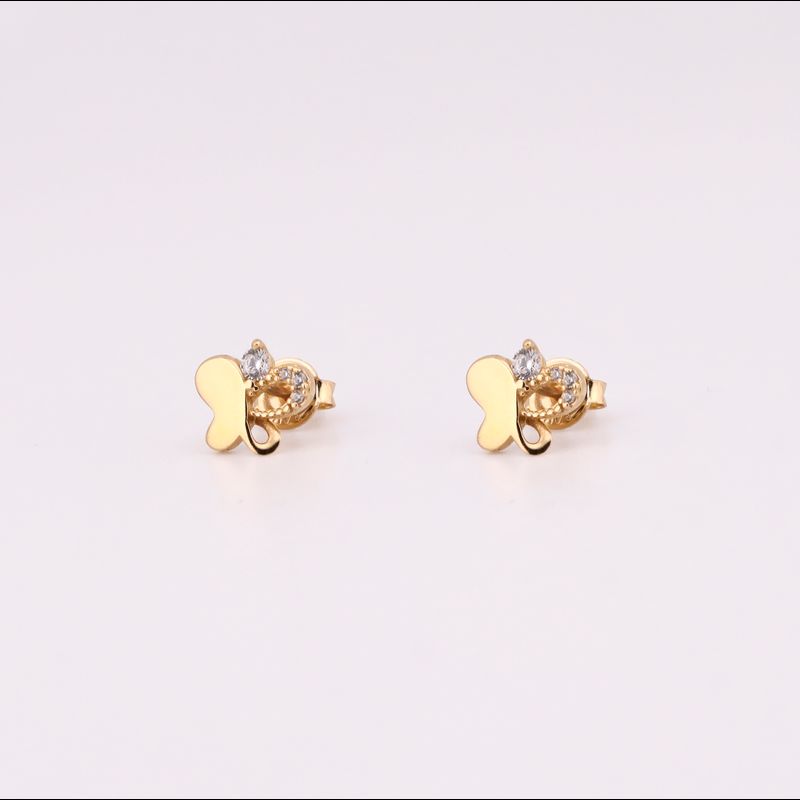Aretes Mariposa C/p 14k 1.4g