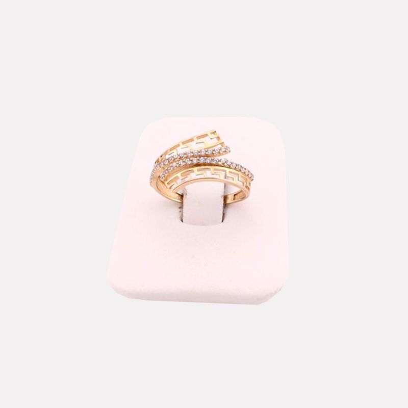 Anillo Griego Doble Linea C/p Bcas 10K 1.8g #9