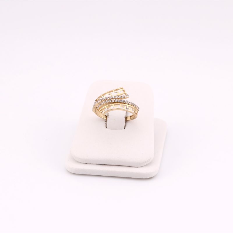 Anillo Griego Doble Linea C/p Bcas 10k 1.8g #9
