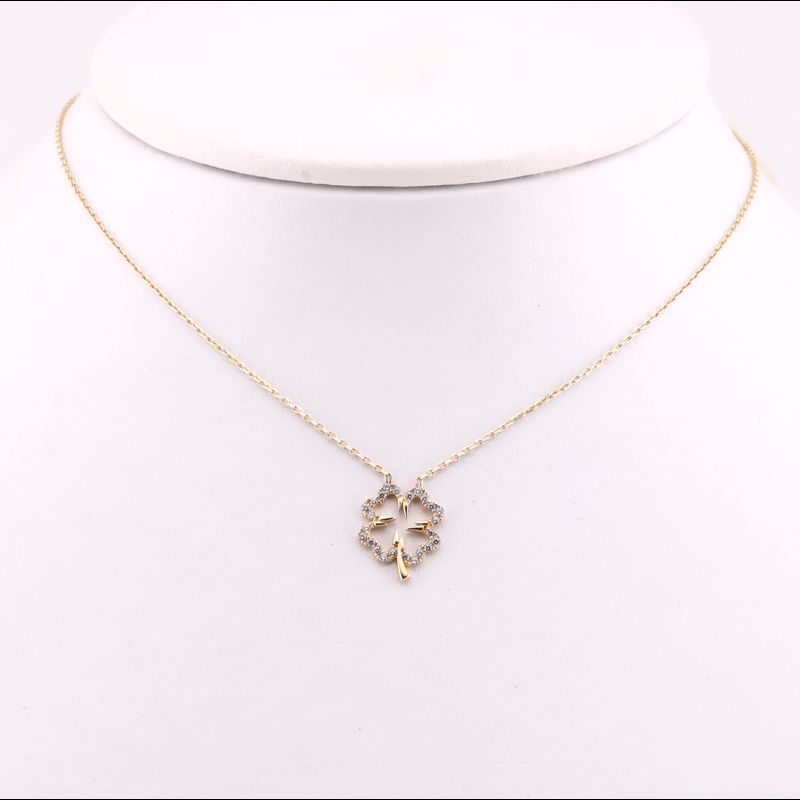 Gargantilla Trebol P/blca 14k  2.2g