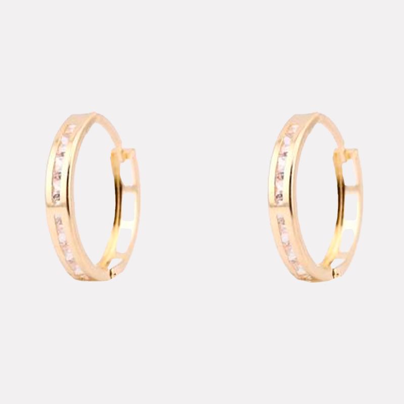 Aretes Huggies C/p Bca 14K 1.8g