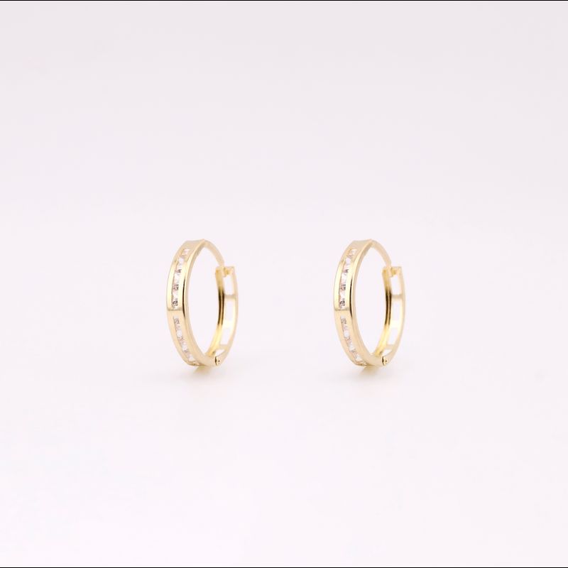 Aretes Huggies C/p  Bca 14k 1.8g
