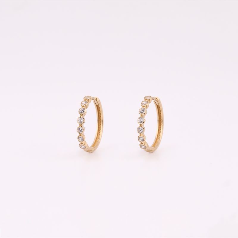Aretes Huggie  C/p  Biselada 14k 2.4g