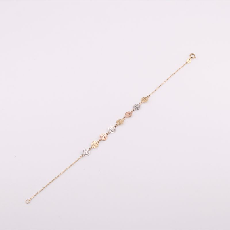 Pulso Flores Tns. 14k 1.5g 18cm