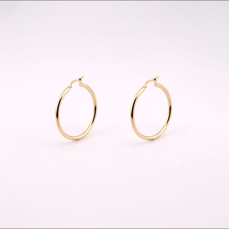 Arracadas Tubo Liso 14k 3g