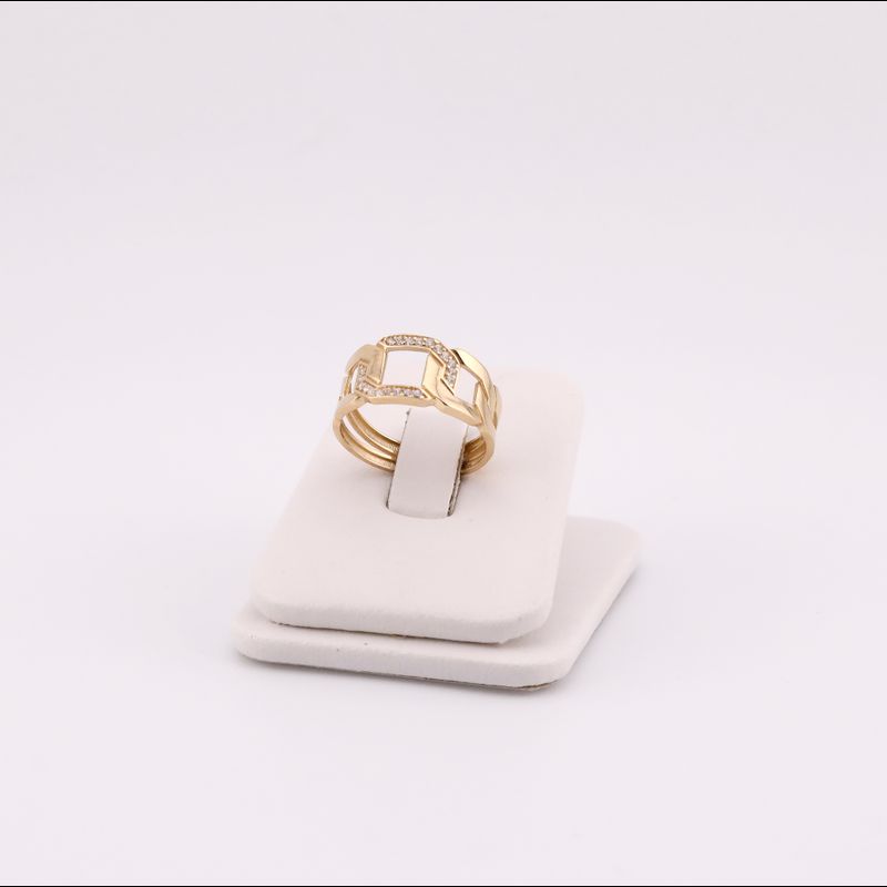 Anillo Cuadrado C/p 14k 2.8g #8.5