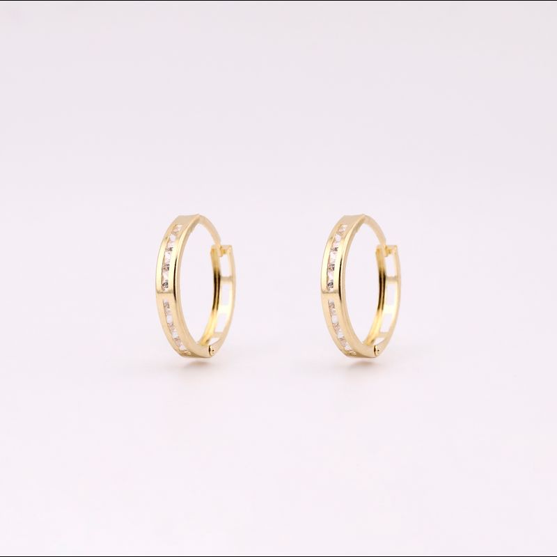 Aretes Huggies C/p  Bca 14k 1.8g