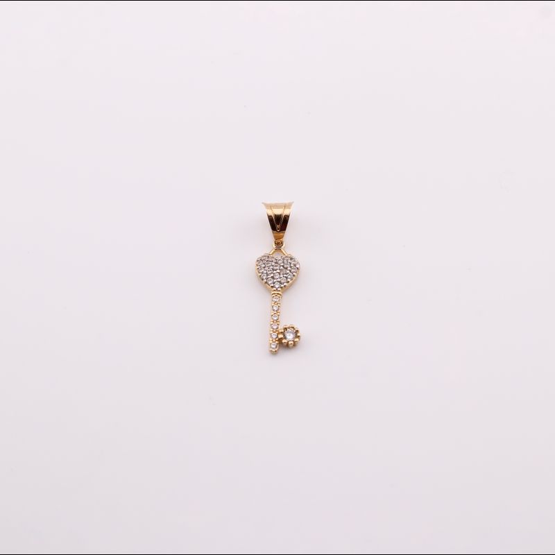 Dije Llave Corazon C/p 14k 1.3g