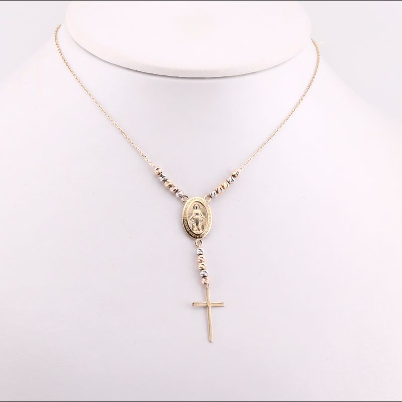 Gargantilla Cruz C/borlas 14k 3.9g