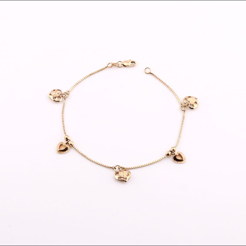 Pulso Corazones 14k 2.8g 18cm