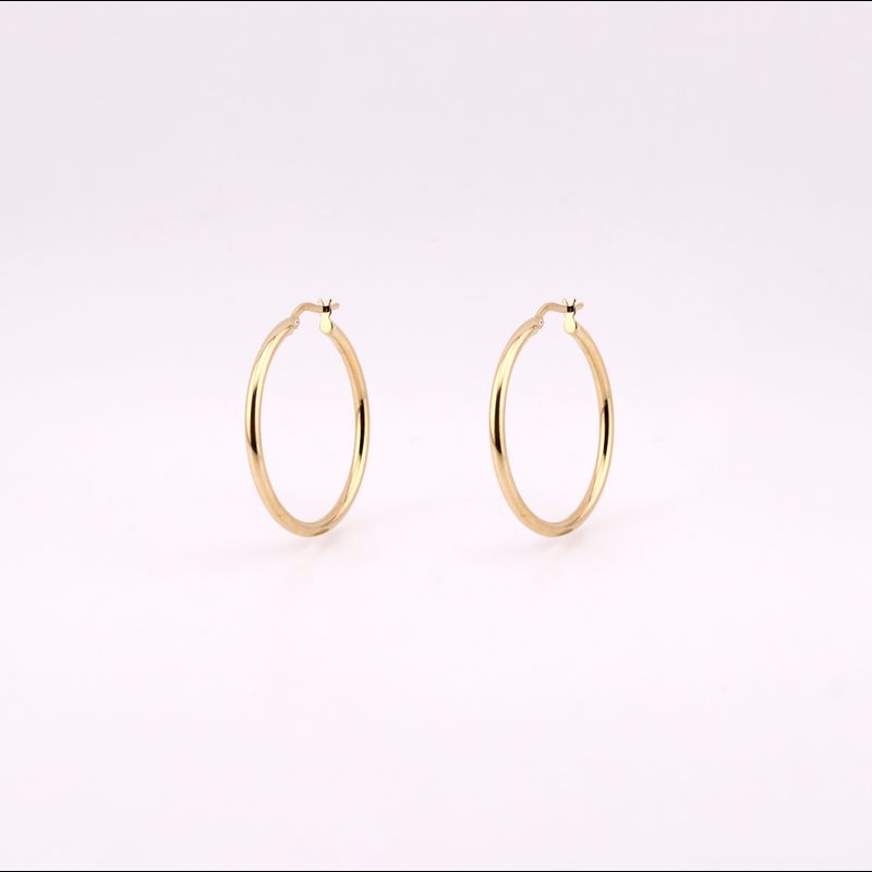 Arracadas Tubo Liso 14k 3g