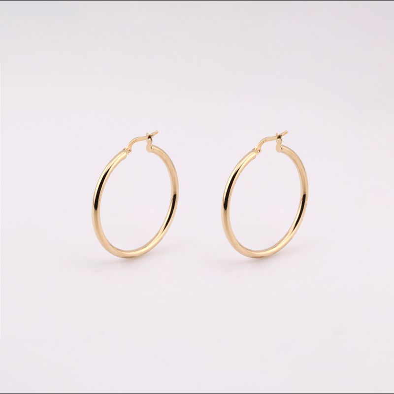 Arracadas Tubo Liso 14k 3g