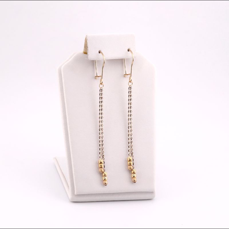 Aretes Colgantes C/borlas 10k 2.4g