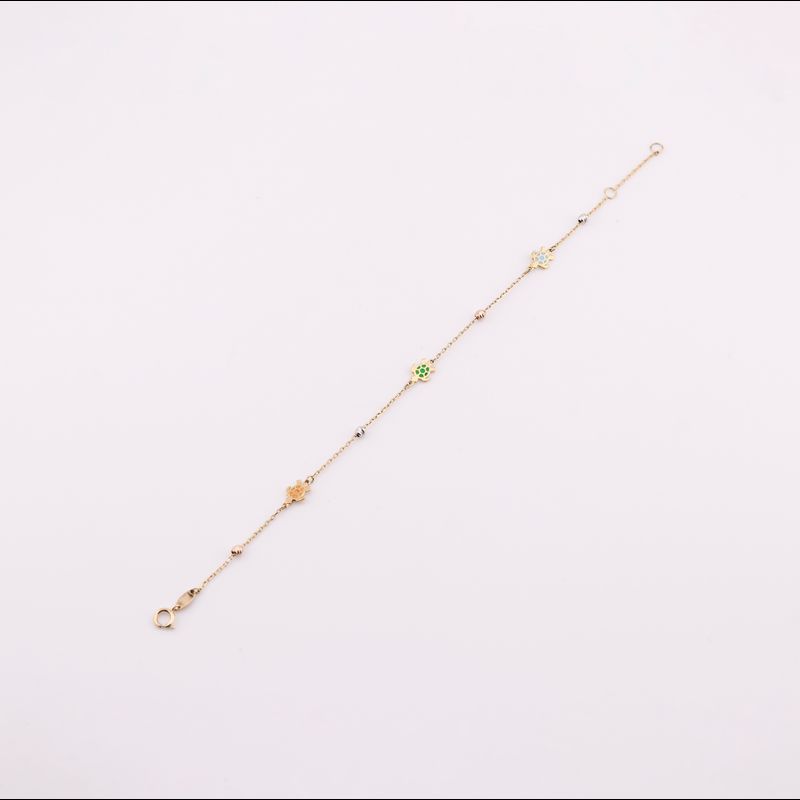 Pulso Tortugas C/borlas 14k 1.3g 17cm