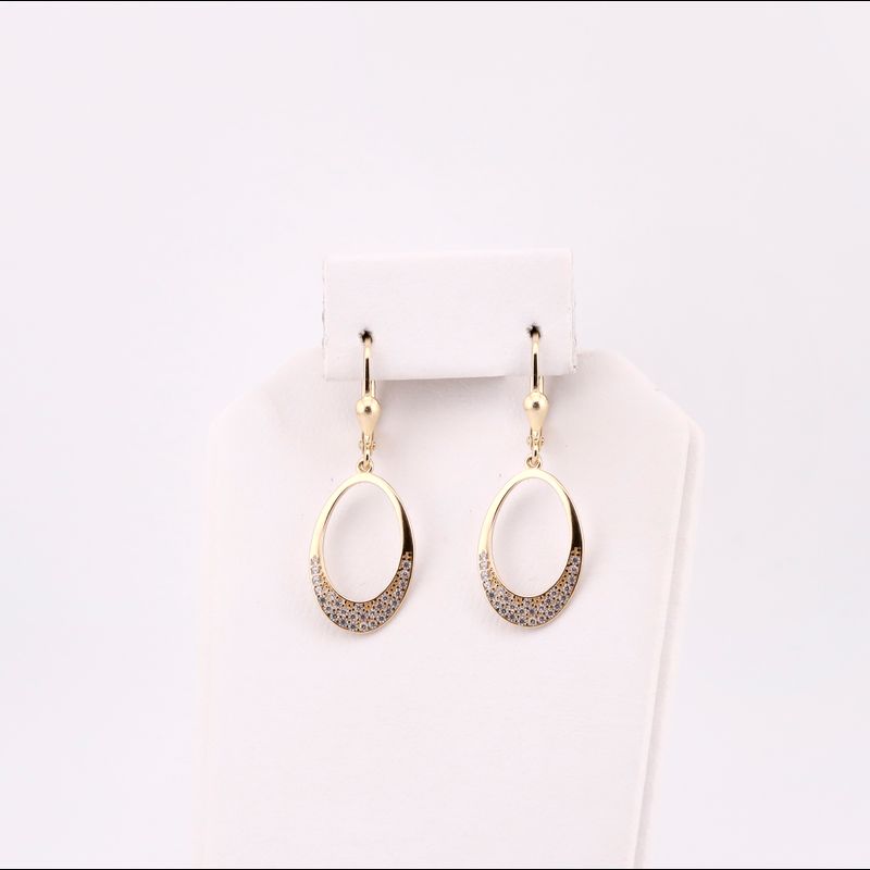 Aretes Canas.torc. C/p Blcas 14k. 2.4g