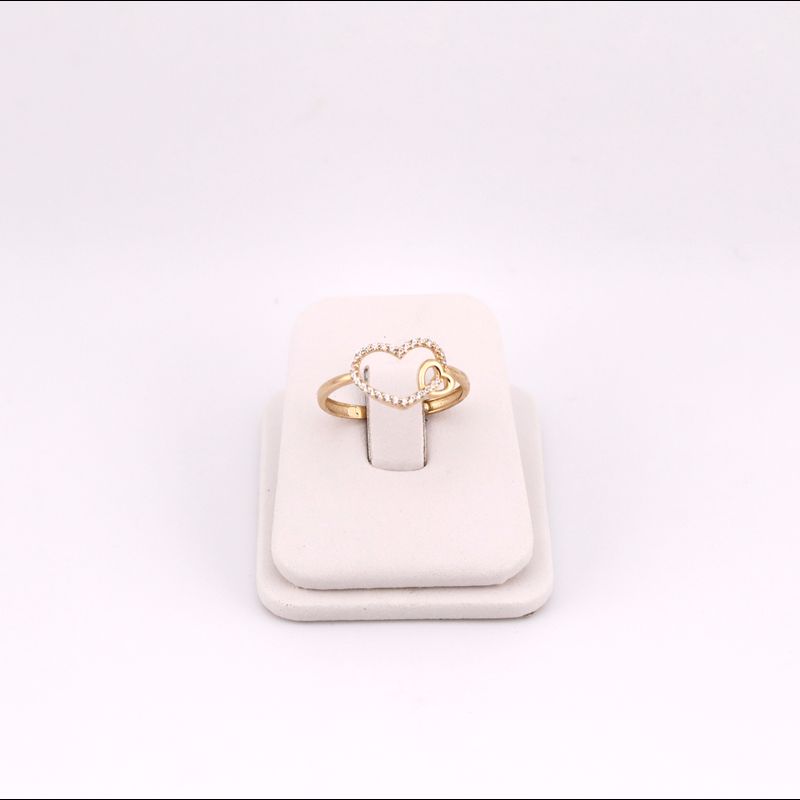 Anillo Doble Corazon C/p 14k 1.6g #9