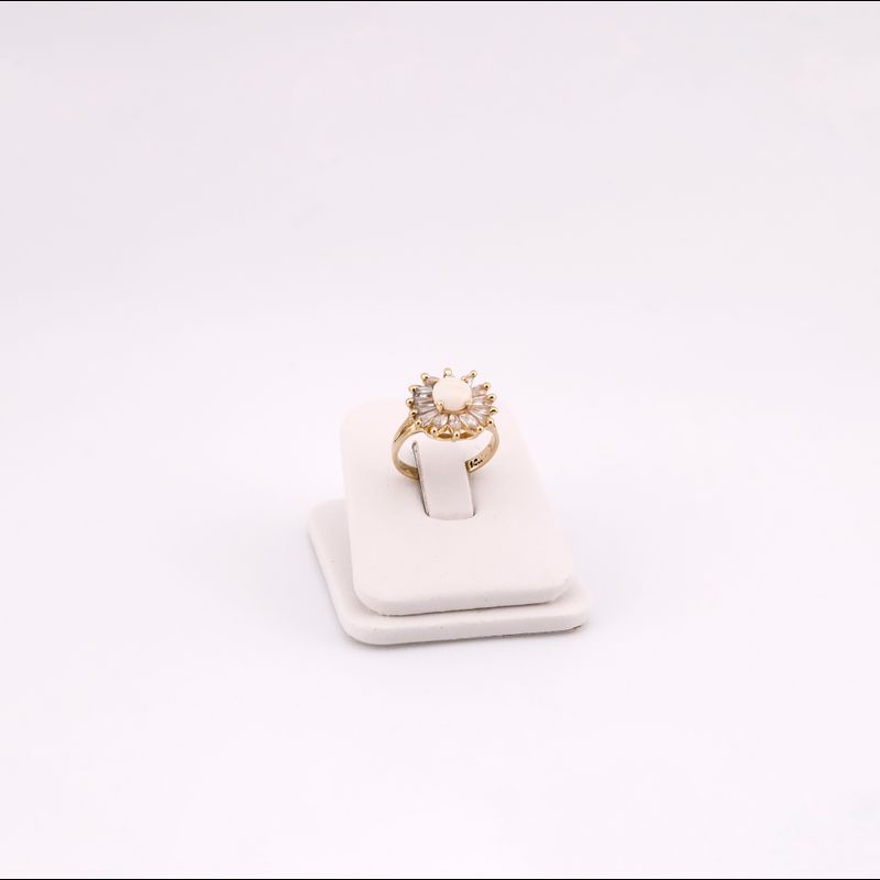 Anillo C/p Blanca 14k 3.4g #5.5