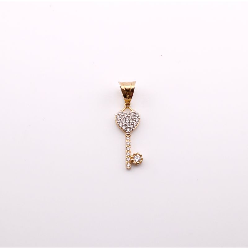 Dije Llave Corazon C/p 14k 1.3g